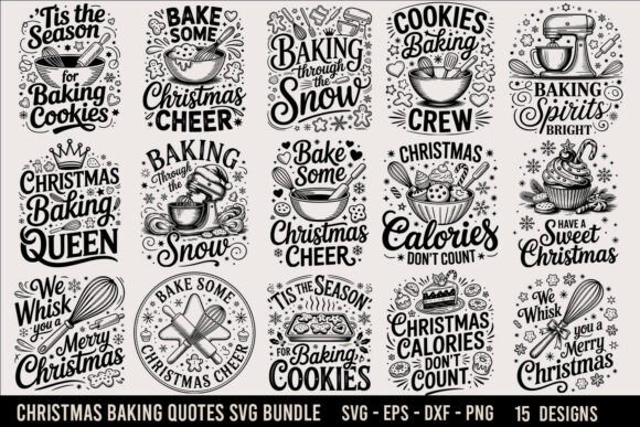 Christmas Baking Quote SVG Bundle: Graphics for Crafts & Content