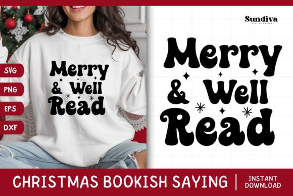 Christmas Bookish Quote SVG 12: Graphics for Crafts & Content