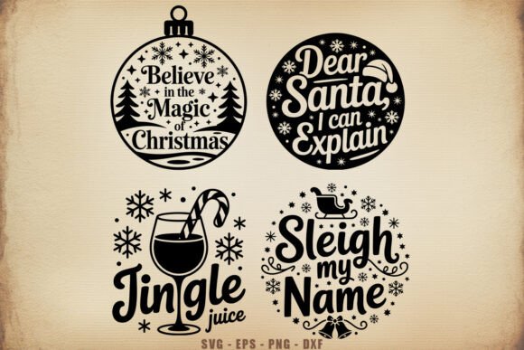 Funny Christmas Ornament Quote SVG Set for Crafts & Graphics