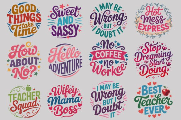 Motivational Funny Quote SVG Bundle: Graphics for Crafts & Branding