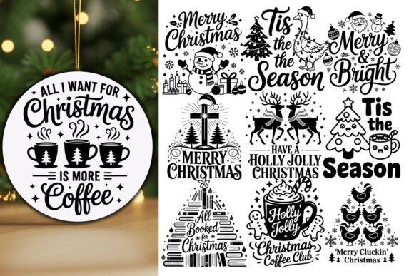 Vintage Christmas Quote SVG Bundle: Graphics for Crafts